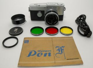 Vintage Olympus Pen - F Half Frame Film Camera Plus Cosmetic