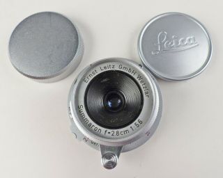 Vintage Leitz / Leica Screw Mount Summaron 28mm F5.  6 Lens With Case And Finder