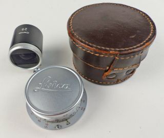 Vintage Leitz / Leica screw mount Summaron 28mm F5.  6 lens with case and finder 2