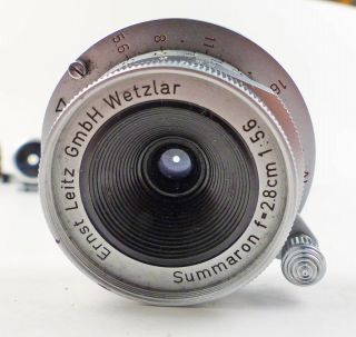 Vintage Leitz / Leica screw mount Summaron 28mm F5.  6 lens with case and finder 3