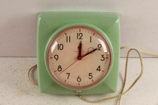 Vintage Mid Century Green General Electric Wall Clock