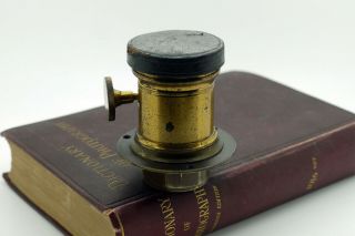 Vintage Tiny Petzval 4 " F4 Brass Lens Tintype Miniature Speed Graphic