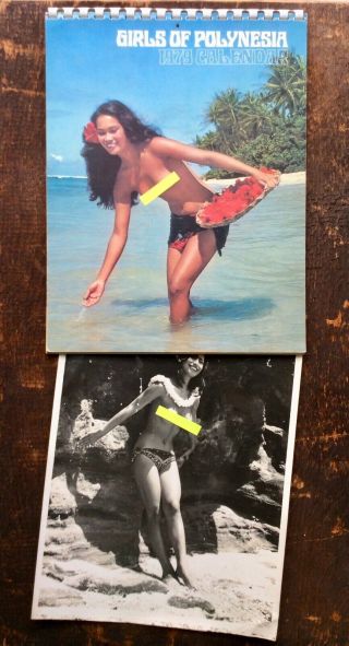 Vintage Calendar Girls Of Polynesia 1979 & 8x10 Photo Of Miss June/oct