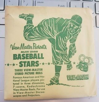 Vintage Bpx Major League Baseball Stars 725 726 727 Viewmaster Reels Packet