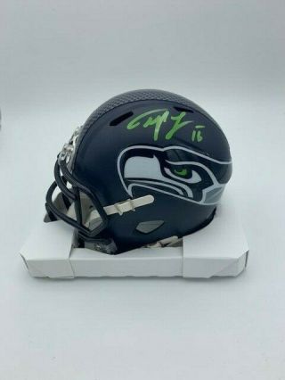 Tyler Lockett Signed Speed Seattle Seahawks Mini Helmet Hologram