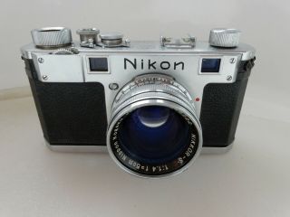 Vtg Nikon S Rangefinder Camera,  Nikkor Sc 5cm F/1.  4 Needs Cla