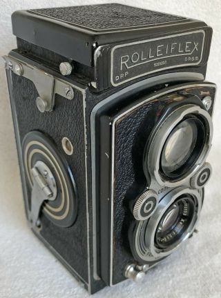 Automatic Rolleiflex (type 4) Camera W/7.  5cm F3.  5 Xenar Lens And Case C.  1947