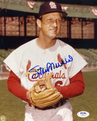 Stan Musial Psa Dna Hand Signed 8x10 Photo Autograph