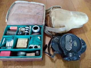 Bell & Howell Filmo Camera 70 Model D W/ Leather Case,  Lenses & Accessories
