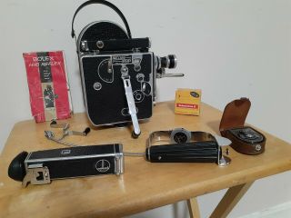 Vintage Paillard Bolex H8 Movie Camera And Accessories.