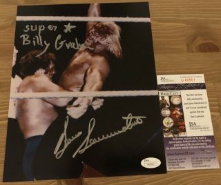 Bruno Sammartino & Superstar Billy Graham Wwf Signed Jsa Autograph 8x10 Photo