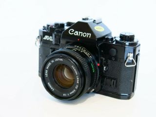 Xlnt Canon A - 1 35mm Film Camera & 50mm 1:1.  8 Lens,  Mirror Bumper,  No Squeal