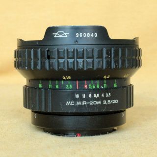 Mir 20 - M Mc Multicoated 20/3.  5 20mm Russia Very Wide Lens Nikon Cla 1996
