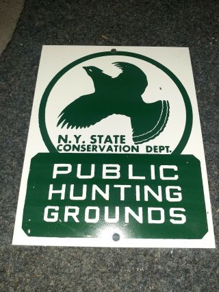 N.  Y.  State Conservation Dept Sign Public Hunting Grounds Metal Sign 2