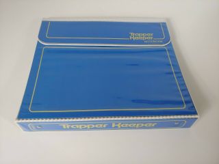 Vintage 1980 ' s Blue Mead Trapper Keeper Notebook - EUC w/ Folders Rings Work 2