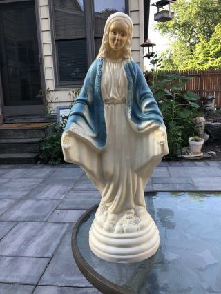 Blessed Virgin Mary Lady Of Lourdes Vintage Blow Mold 23” X 9.  5”