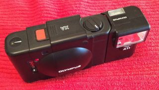 Near Olympus Xa Rangefinder Camera W/ A11 Flash,  Batteries,  Film