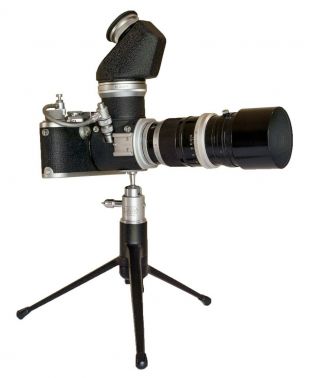 Leica Iiif 35mm Rangefinder Camera C.  1953,  20cm 200mm F/4.  5 Telyt Lens With Vis