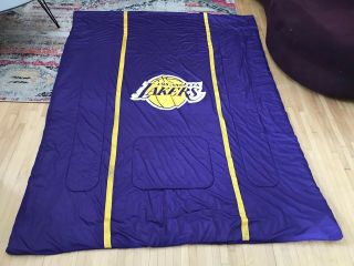 Vintage Los Angeles Lakers Twin Bed Size Comforter Purple And Mesh Gold