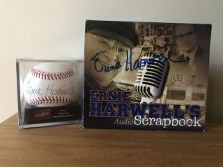 Ernie Harwell Detroit Tigers Single Signed Baseball With Display Case & Cd