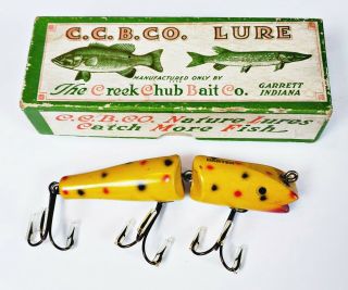 Creek Chub 4914 Jointed Darter Lure Yellow Spotted In Correct Box