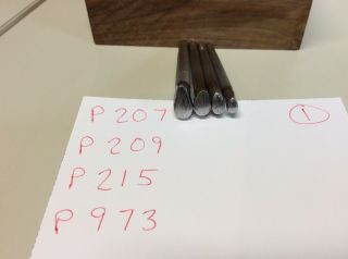Vintage Craftool Co USA Pear Shader P207 P209 P215 P973 Set Leather Stamp 3