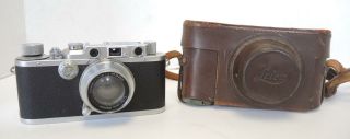Vintage 1937 Leica Iiia Camera With Leather Case Serial 245770