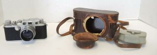 Vintage 1949 Leica Iiic Camera With Leather Case Serial 489922