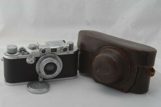 Leica Iiia Sm Camera With 50mm F/3.  5 Elmar Lens 3a In,