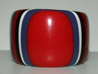 , Large,  Vintage Purple,  Black,  Red And White Wide Bangle