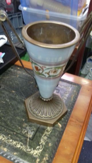 Art Deco Vase Glass And Metal Vintage
