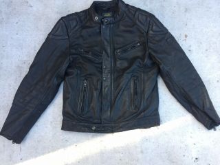 Vintage Polo Leather Motorcycle Jacket Size Uk 40