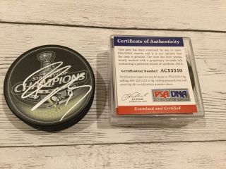 Pascal Dupuis Signed 2009 Stanley Cup Penguins Hockey Puck Psa/dna B