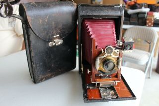 Kodak Camera No 4,  1907,  Folding Pocket With Case