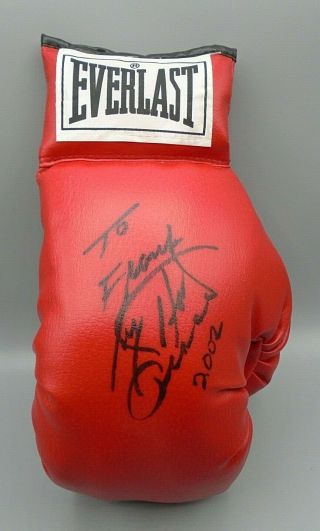 Larry Holmes Signed Autographed " To Frank " Red Everlast Boxing Glove