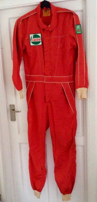 Vintage Jaybrand Nomex Racewear Suit.  Red.  40 Ins Chest.  Castrol Badge
