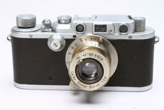 Leica Iiia 35mm Film Rangefinder Ltm Camera,  Nickel Elmar 5cm F/3.  5 Lens