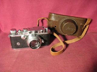 Vintage Leica Drp 35mm Camera Ernst Leitz Wetzlar No 247330 Summar Lens & Case