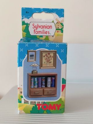 Vintage Tomy Sylvanian Families Furniture Bookcase Set 1985 Rare Boxed Complete