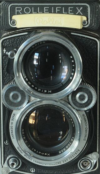 Rolleiflex 2.  8F White Face TLR Camera With 12/24 Switch For Repair/Parts 3
