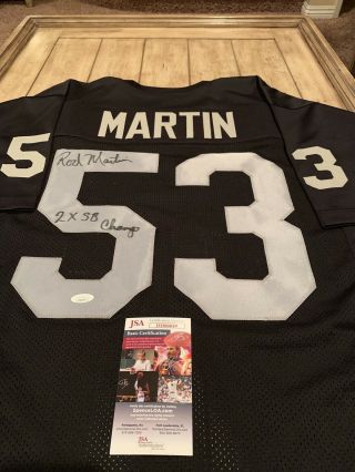 Rod Martin Autographed/signed Jersey Jsa Oakland Raiders Los Angeles