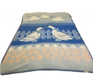 Vintage Reversible Acrylic Throw Blanket Clouds,  Ducks Mora Son De Abrigo/spain