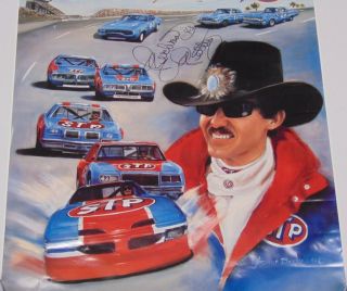 1991 Richard Petty Signed Autographed Nascar Stp Gas Oil Advertising Poster