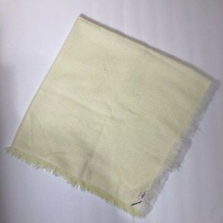 Vtg Churchill Weavers Handwoven Weave Baby Blanket Yellow White Orlon Acrylic