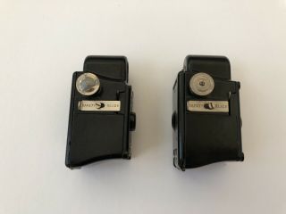 Two (2) Coronet Midget Subminiature Cameras - Black Bakelite - 12mm Film Cameras 2