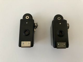 Two (2) Coronet Midget Subminiature Cameras - Black Bakelite - 12mm Film Cameras 3