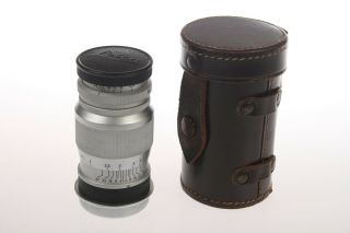 Leica Leitz Elmar M39 Ltm 9cm 90mm F4 Lens W/caps,  Case 1950 Wetzlar 1:4