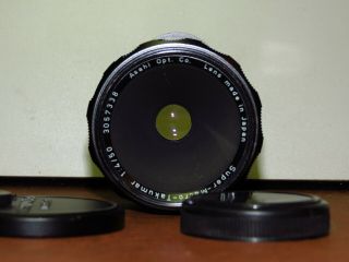 ASAHI PENTAX - Macro - Takumar 50mm F4 M42 screw mount lens w/case,  caps,  more 2