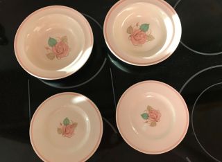 Vintage Susie Cooper Pink Patricia Rose England (2) Bowls (2) Plates