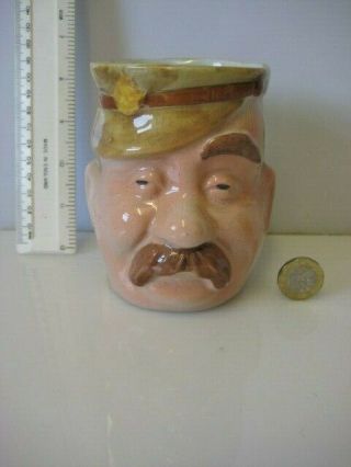 Rare Vintage Old Bill Wwi Old Bill Bruce Bairnsfather Cartoon Face Character Jug